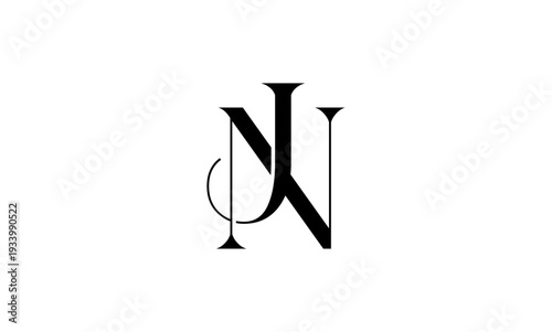 NJ initial letter logo or NJ monogram logo