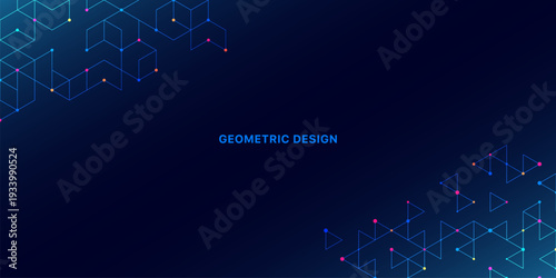 Abstract technology background with a geometric pattern of hexagon shapes. Graphic design element