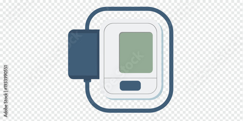 Modern Blood Pressure Monitor Isolated on Transparent Background Healthcare Device Concept