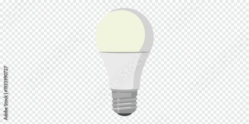 Energy Saving Light Bulb Isolated on Transparent Background Eco Friendly Concept