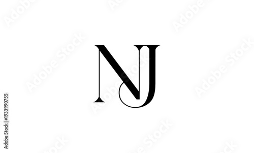 NJ initial letter logo or NJ monogram logo