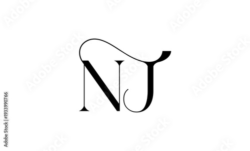 NJ initial letter logo or NJ monogram logo