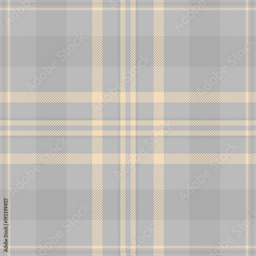 Ornament tartan texture fabric, strong vector plaid seamless. Popular background check textile pattern in silver and dark gray colors.