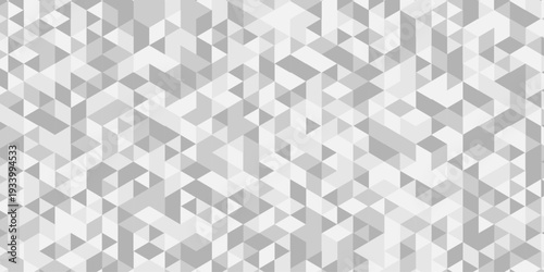 Abstract low polygon paper cubic white, gray wallpaper design. vector transparent polygon reangle square pattern. geometric wall tile metal cube triangle background.