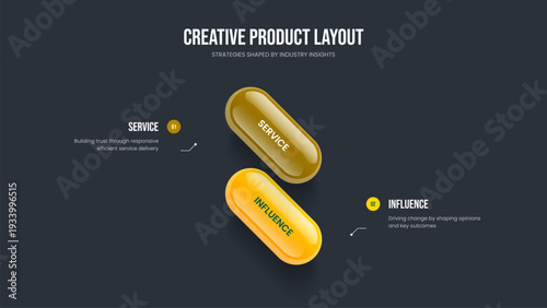 Professional Review Frame Design Vector Illustration. Business Strategy 2 Step Diagram Presentation Template. Sales Solution Two Option Infographic Slideshow Layout.