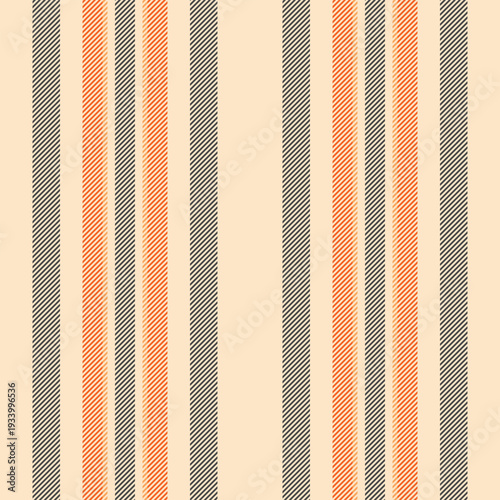 Halloween lines seamless textile, colourful texture fabric vertical. Tracery background stripe pattern vector in bisque and grey colors.