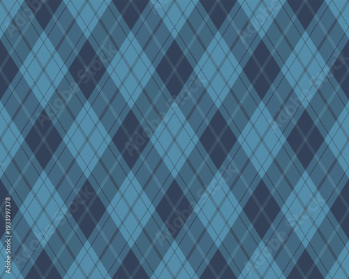 Argyle pattern of geometric rhombus. Harlequin check wallpaper design. Classic diamond shaped textile material for web background, print fabric clothing, sweater, wrapping paper, gift card, invitation