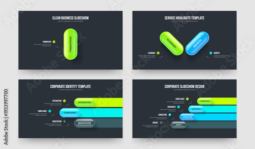 Marketing Proposal One Two Three Four Element Diagram Slideshow Template Vector Illustration Collection. Advertising Launch 1 2 3 4 Step Infographic Frame Design Bundle.