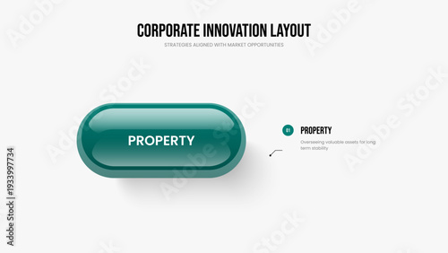Advertising Introduction Frame Template Vector Illustration. Business Showcase 1 Element Diagram Presentation Design. Investor Forecast One Option Infographic Slide Layout.