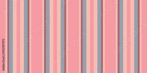 Tanufacture seamless vector pattern, bed texture stripe textile. Single background fabric vertical lines in red and light colors.