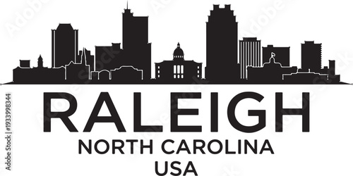 Raleigh North Carolina city skyline silhouette
