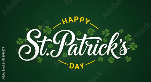 Happy st patrick's day celebration with shamrocks and leprechaun luck