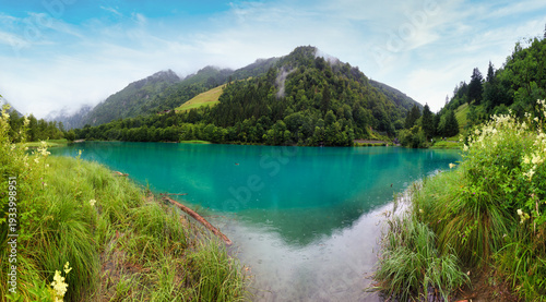 Turquoise water  Klammsee the Sigmund Thun gorge near Kaprun