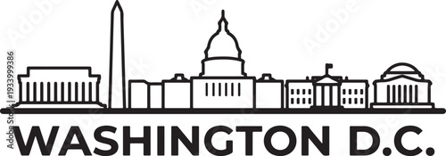 Washington D.C. city skyline with iconic landmarks