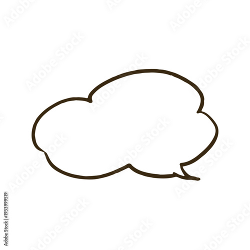 手描きのシンプルな吹き出し 雲型