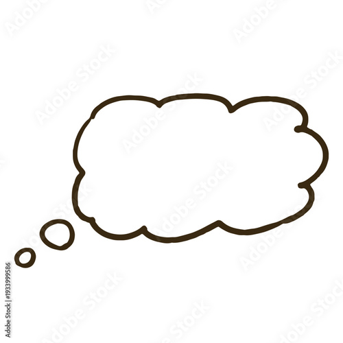 手描きのシンプルな吹き出し 雲型空想