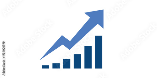 A graphical representation of upward growth and increasing success metrics Vector