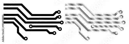 Abstract representation of circuit board pathways, symbolizing technology and connection