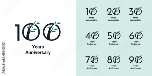100 Years Anniversary Logo and Badges Set