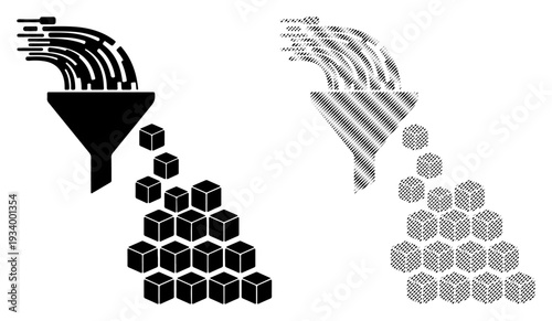 Data filtering process, transforming abstract input into structured output with cubes