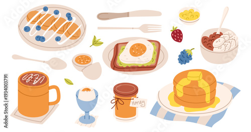 Food and drinks for breakfast