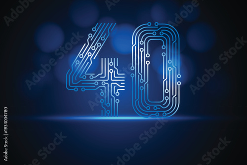 Forty number with circuit board technology design