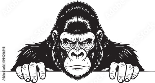 Bigfoot sasquatch mysterious creature peeking over surface