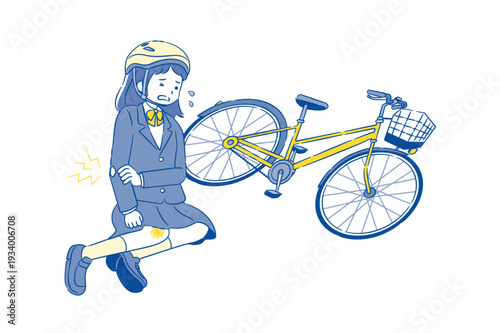 自転車で事故をした女子学生 2C