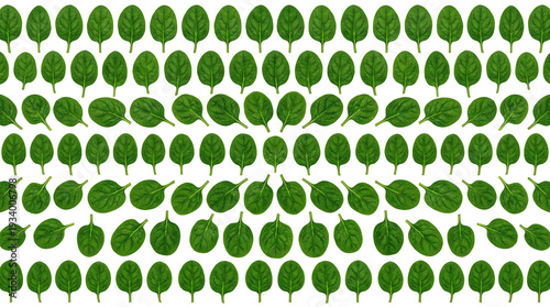 Fresh spinach leaves creating a vibrant seamless pattern, healthy organic green vegetable background, clean and nutritious food design for healthy eating concepts