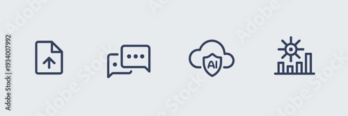 Minimalist AI document assistant icons – Perfect for SaaS landing pages, app development, or digital file management.