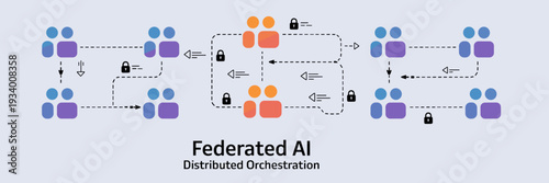 Federated agent hub and cluster icon sheet – Great for artificial intelligence research, distributed computing, or tech education.