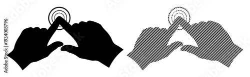 Fingers interacting with a touch screen, symbolizing technology and digital connection.