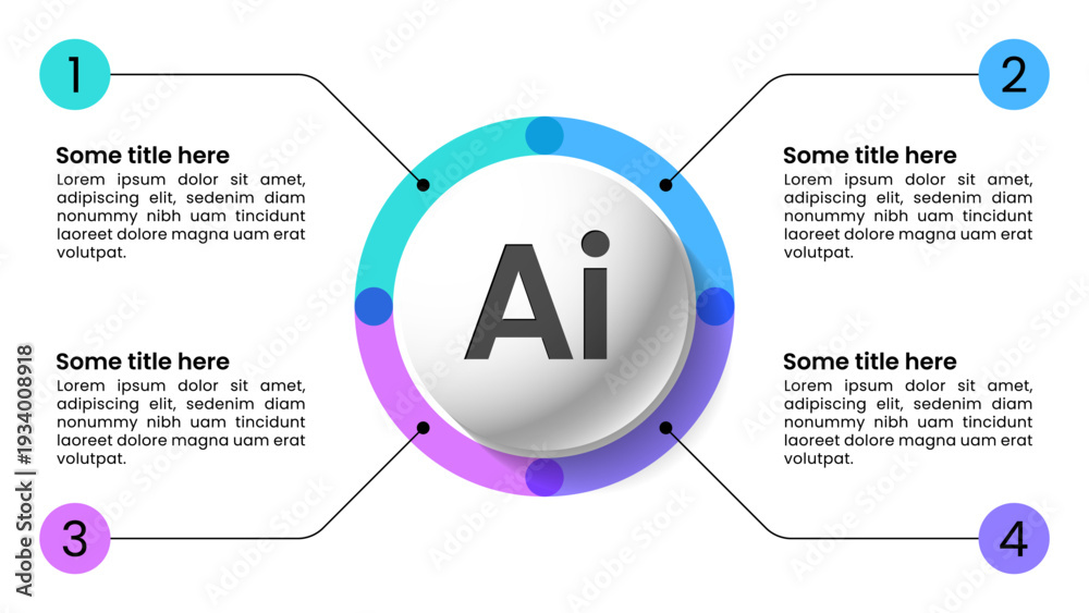 Naklejka premium Infographic template. AI scheme with 4 steps