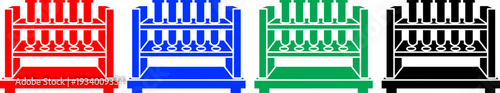 Chemical laboratory test tube rack icons in different colors for scientific research and experiment