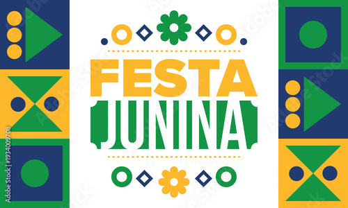 Festa Junina in Brazil. Brazilian festival. Happy holiday. Brazil flag. Carnival and parade. Summer fun party. Vector illustration