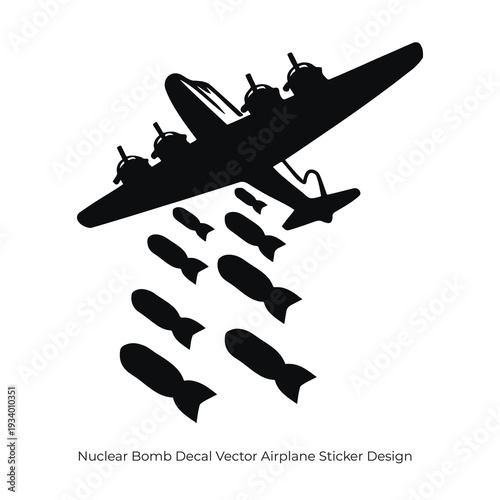 Nuclear Bomb Decal Vector Airplane Sticker Design