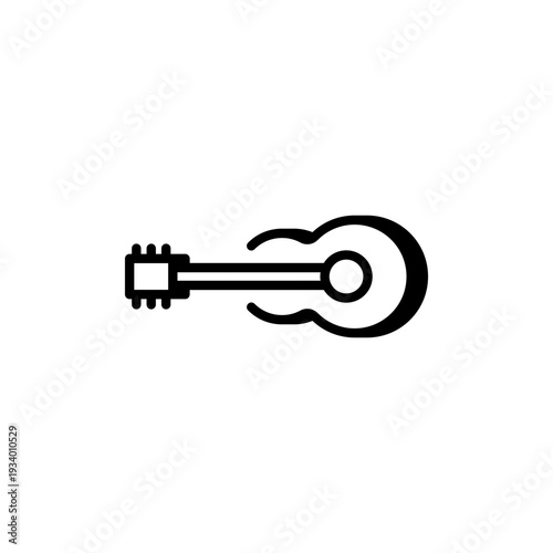Acoustic guitar icon, music instrument, acoustic music and musical performance