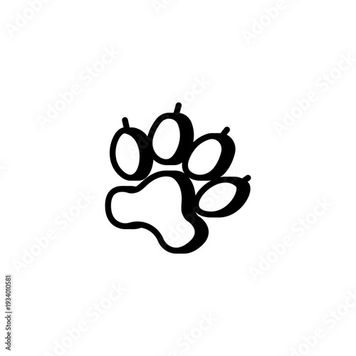 Animal paw print line icon. Pet footprint symbol