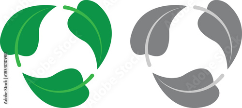 Leaf Recycling Symbol Vector Icon Designs