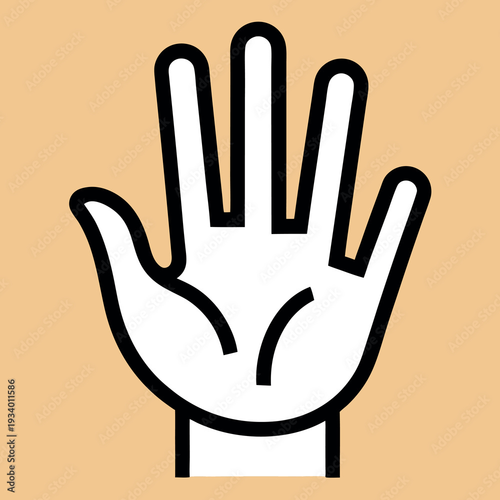 Obraz premium Vector hand icon on blue background
