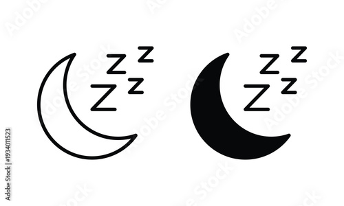 Sleep Moon Vector Icon Design