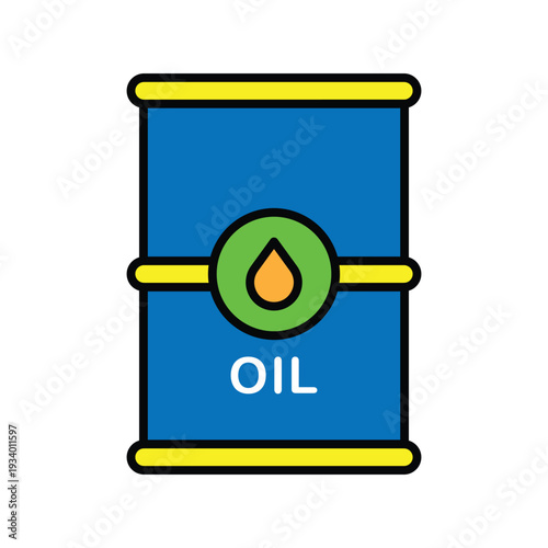 Oil Barrel Vector Icon Design