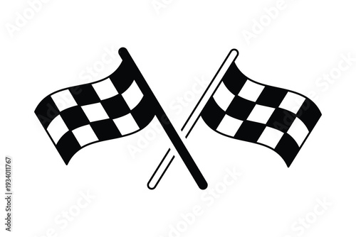 Racing Flags Vector Icon Design