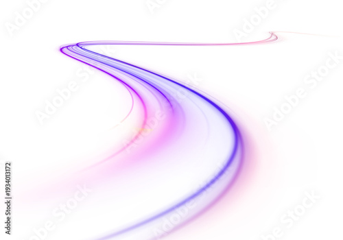 Foto Neon red swirl pattern forms abstract speed symbol