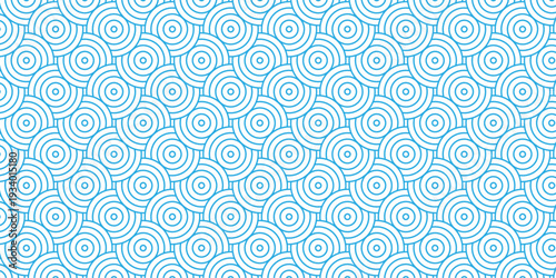 Minimal blue fabric pattern circles wave overlap transparent design. overlapping paper repeat textile geometric retro background.