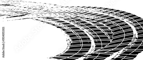 Tire mark. Car and motorcycle tire track vector set. Truck tread mark on the road concept. Vector tire mark from different tread type of car and moto wheel