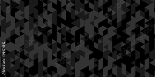 Minimal abstract paper low polygon paper cubic black, gray triangle design. vector transparent polygon reangle square pattern. geometric wall tile metal cube triangle background.