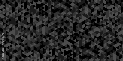 Minimal abstract paper low polygon paper cubic black, gray triangle design. vector transparent polygon reangle square pattern. geometric wall tile metal cube triangle background.
