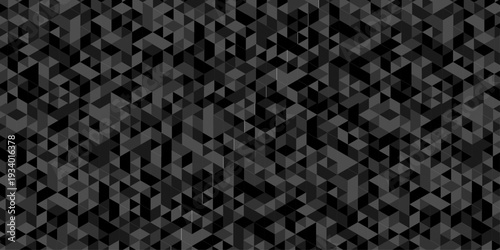 Minimal abstract paper low polygon paper cubic black, gray triangle design. vector transparent polygon reangle square pattern. geometric wall tile metal cube triangle background.
