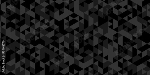 Minimal abstract low polygon paper cubic black, gray wallpaper design. vector transparent polygon reangle square pattern. geometric wall tile metal cube triangle background.
